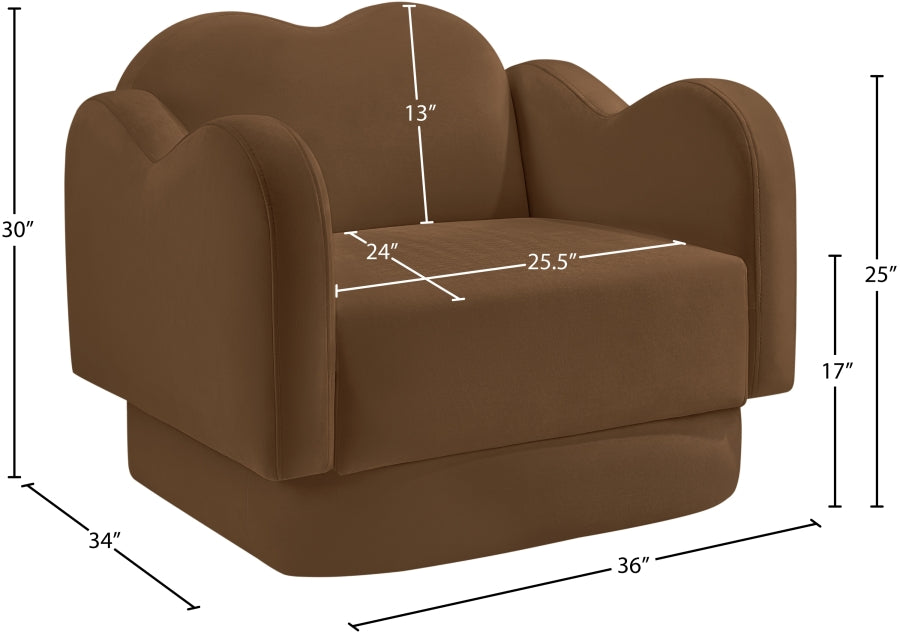Fauteuil d'appoint rembourré en chenille Vivi