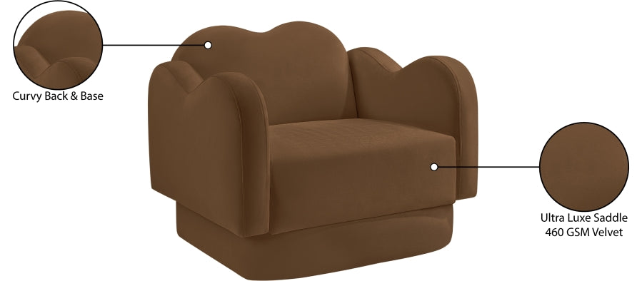 Fauteuil d'appoint rembourré en chenille Vivi