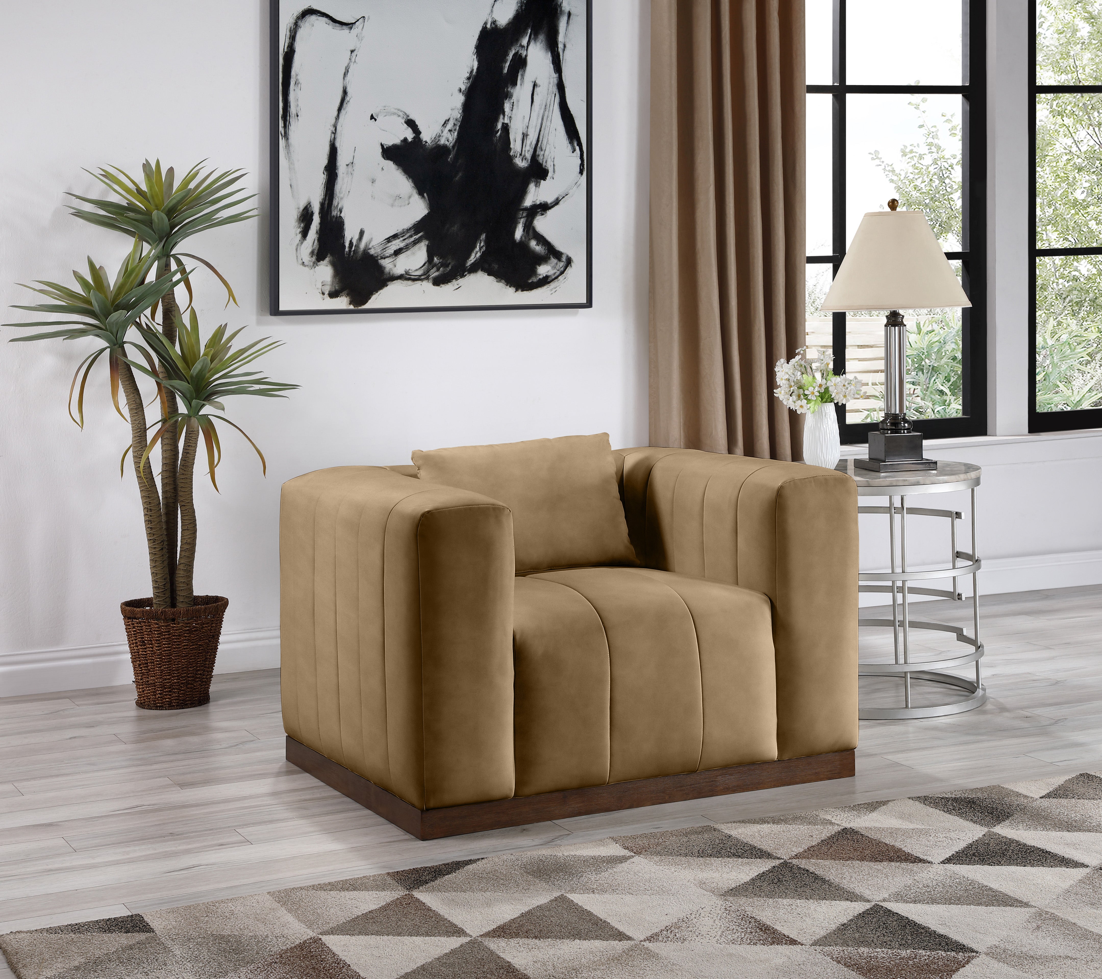 Fauteuil d'appoint rembourré en chenille Vivi