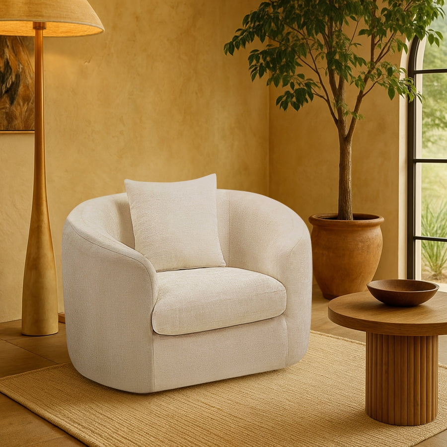 Fauteuil d'appoint rembourré en chenille Vivi