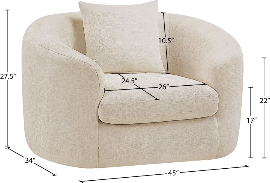 Fauteuil d'appoint rembourré en chenille Vivi