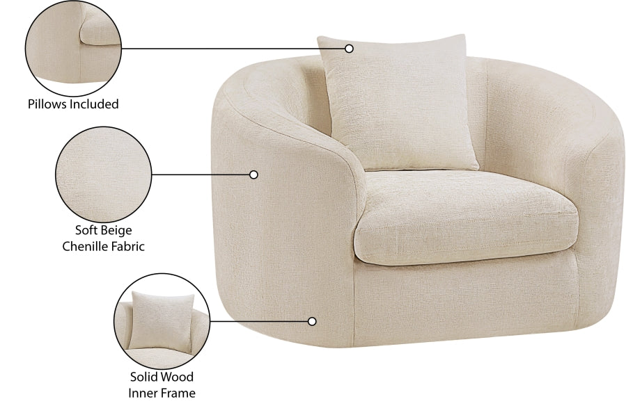 Fauteuil d'appoint rembourré en chenille Vivi
