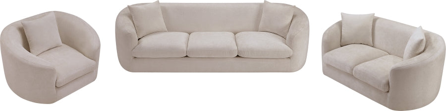 Canapé rembourré en tissu chenille Penelope