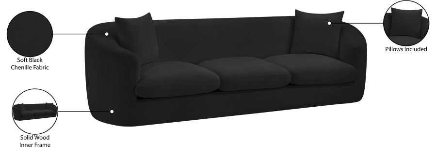 Canapé rembourré en tissu chenille Penelope