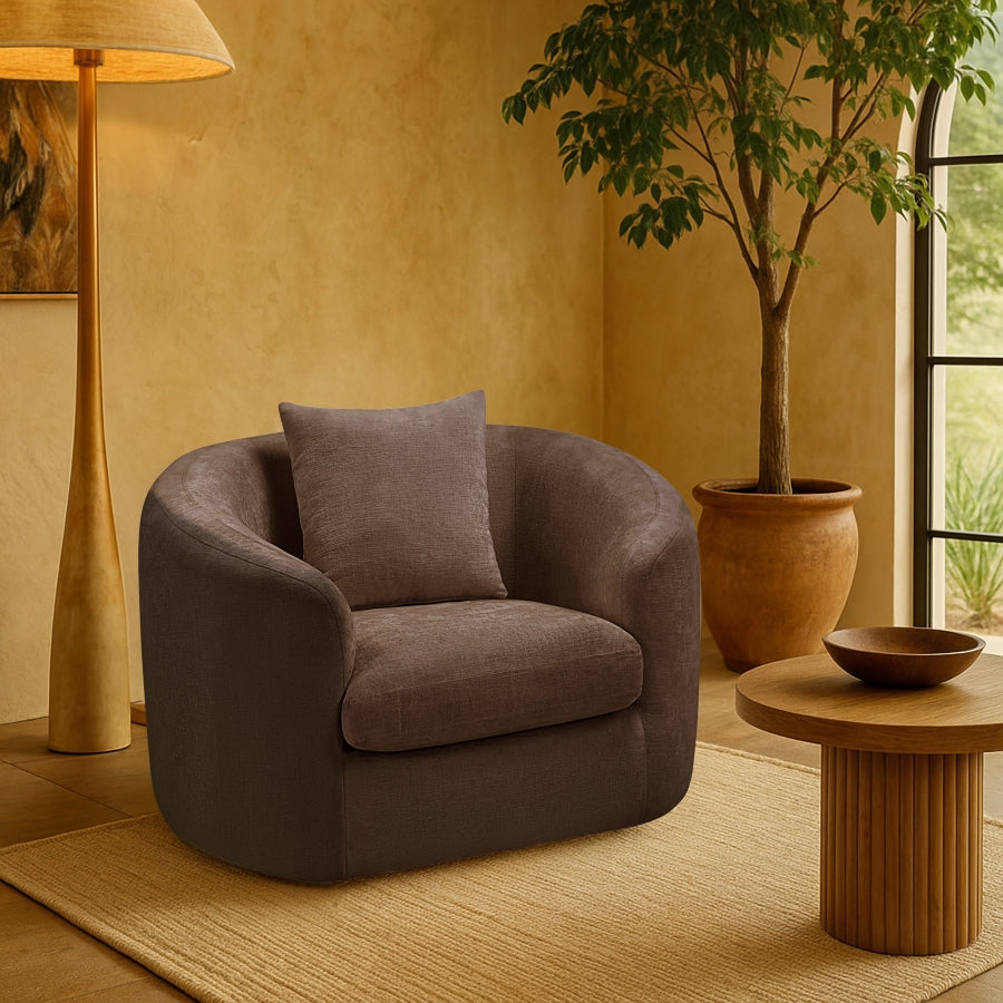 Fauteuil d'appoint rembourré en chenille Vivi