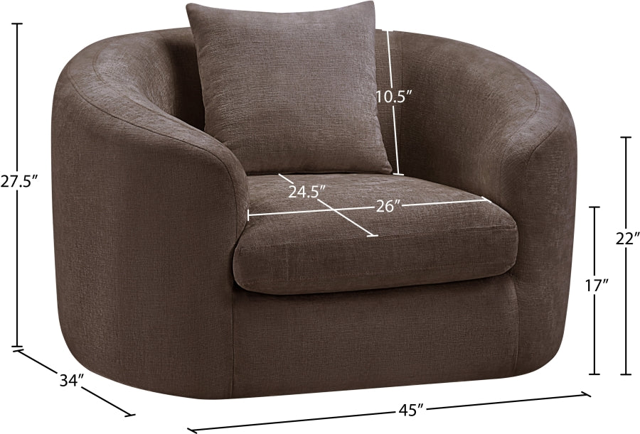 Fauteuil d'appoint rembourré en chenille Vivi