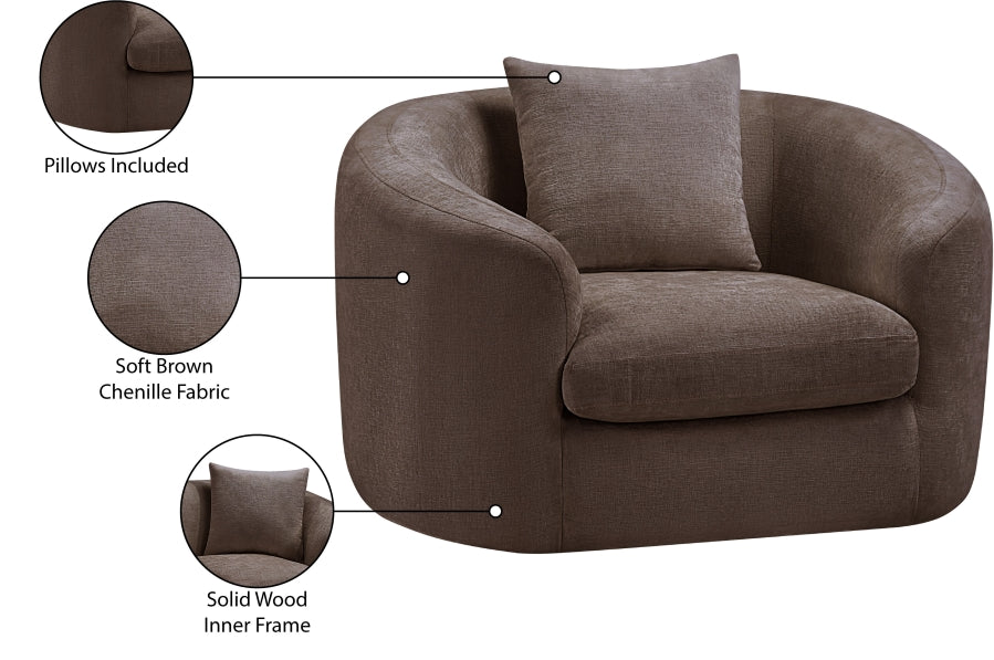 Fauteuil d'appoint rembourré en chenille Vivi