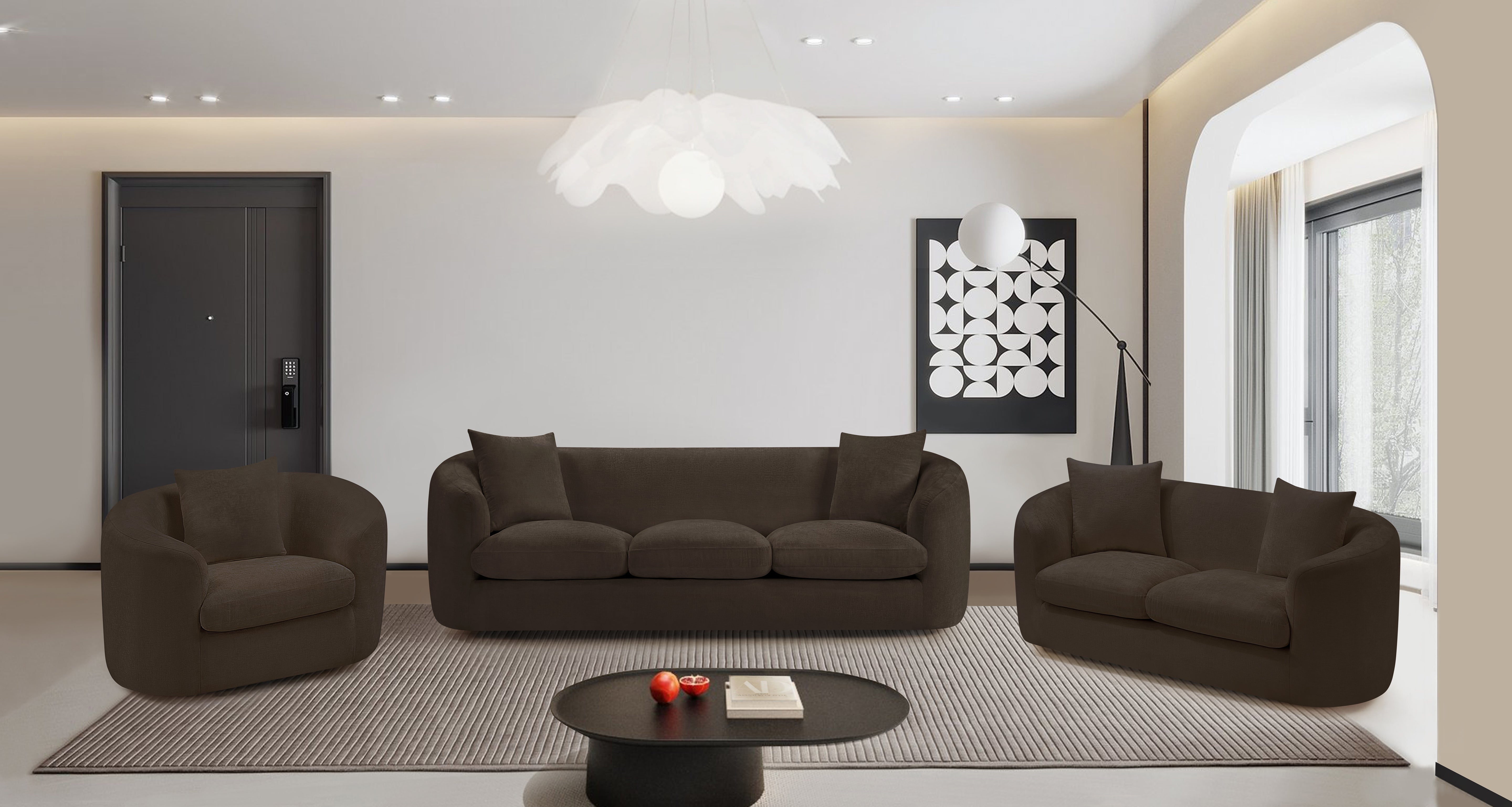 Fauteuil d'appoint rembourré en chenille Vivi