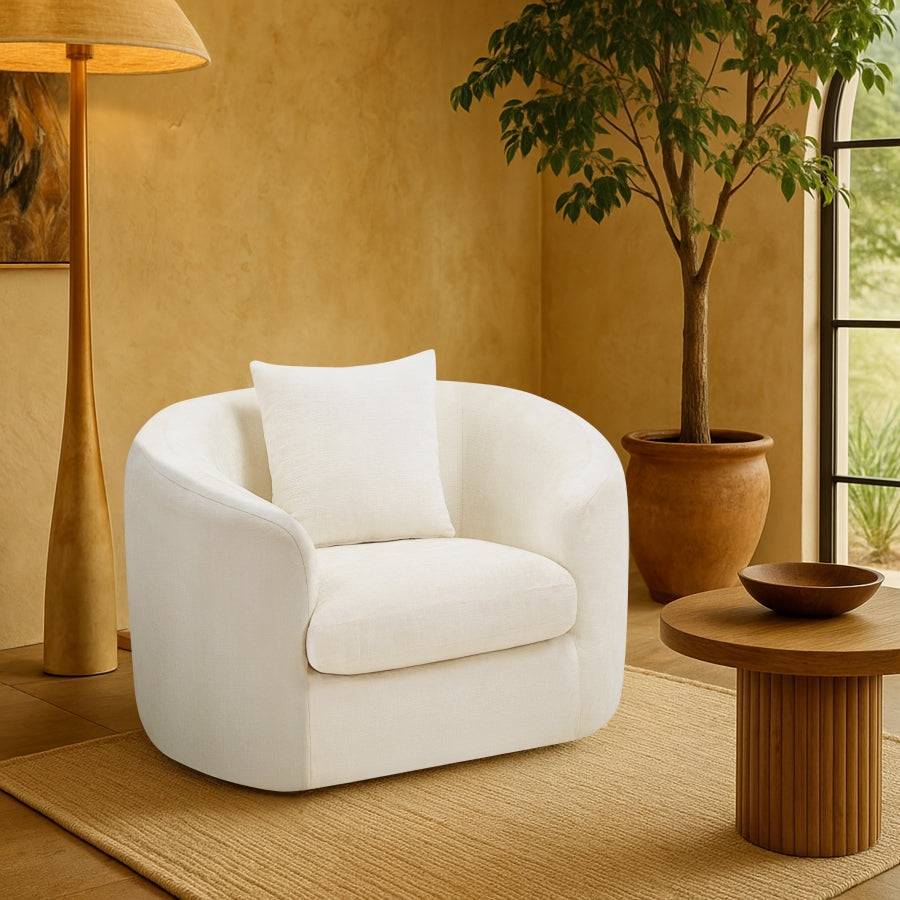 Fauteuil d'appoint rembourré en chenille Vivi