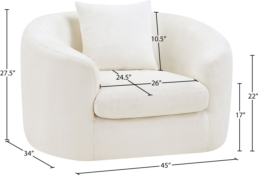 Fauteuil d'appoint rembourré en chenille Vivi