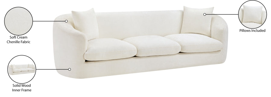 Canapé rembourré en tissu chenille Penelope