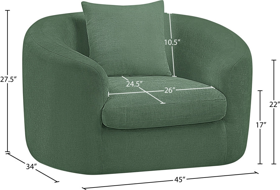 Fauteuil d'appoint rembourré en chenille Vivi