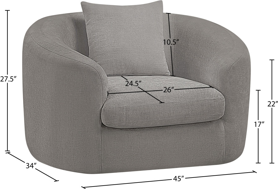 Fauteuil d'appoint rembourré en chenille Vivi