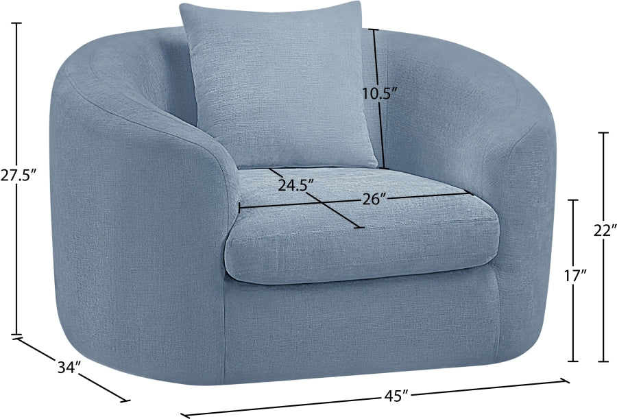 Fauteuil d'appoint rembourré en chenille Vivi