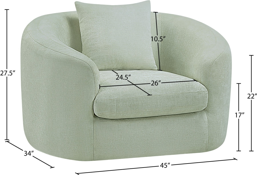 Fauteuil d'appoint rembourré en chenille Vivi