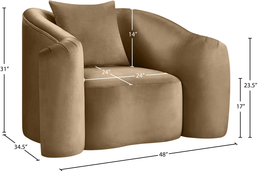 Destin Velvet Upholstered Accent Chair