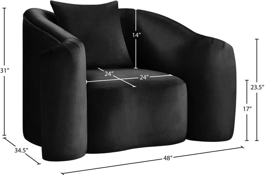 Destin Velvet Upholstered Accent Chair