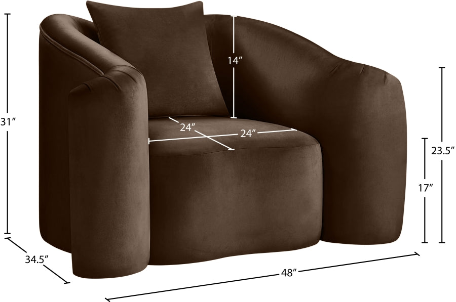 Destin Velvet Upholstered Accent Chair