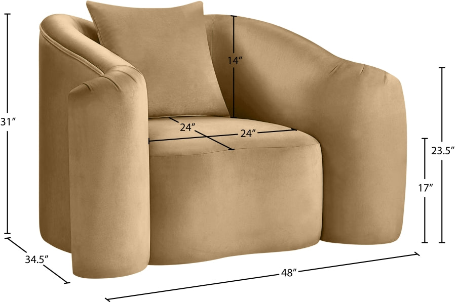 Destin Velvet Upholstered Accent Chair