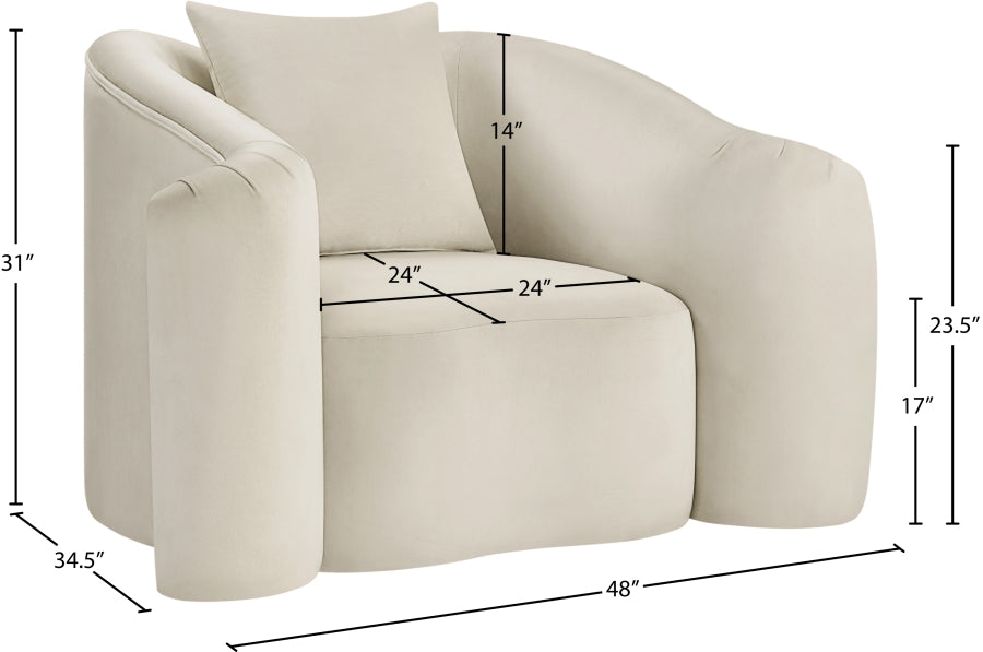 Destin Velvet Upholstered Accent Chair