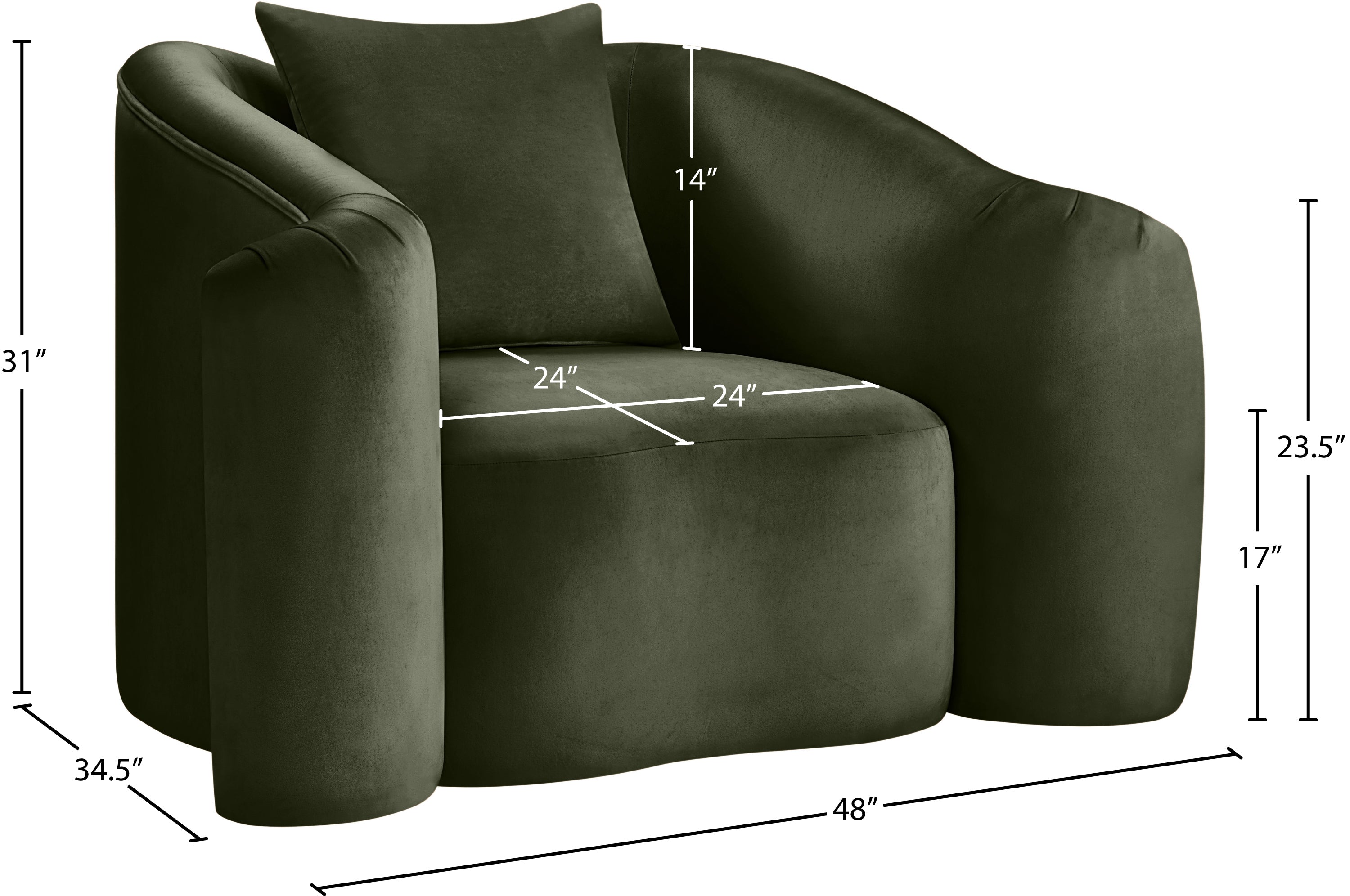 Destin Velvet Upholstered Accent Chair