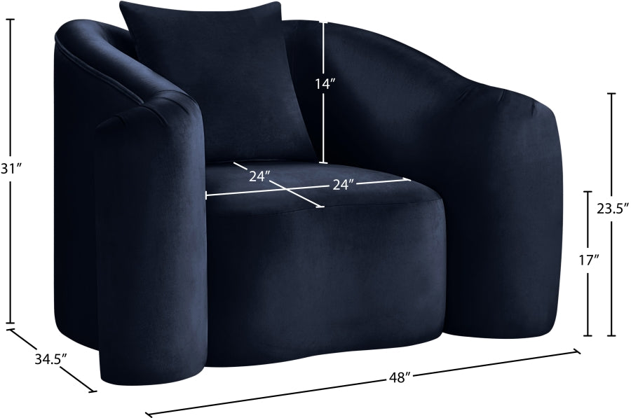 Destin Velvet Upholstered Accent Chair