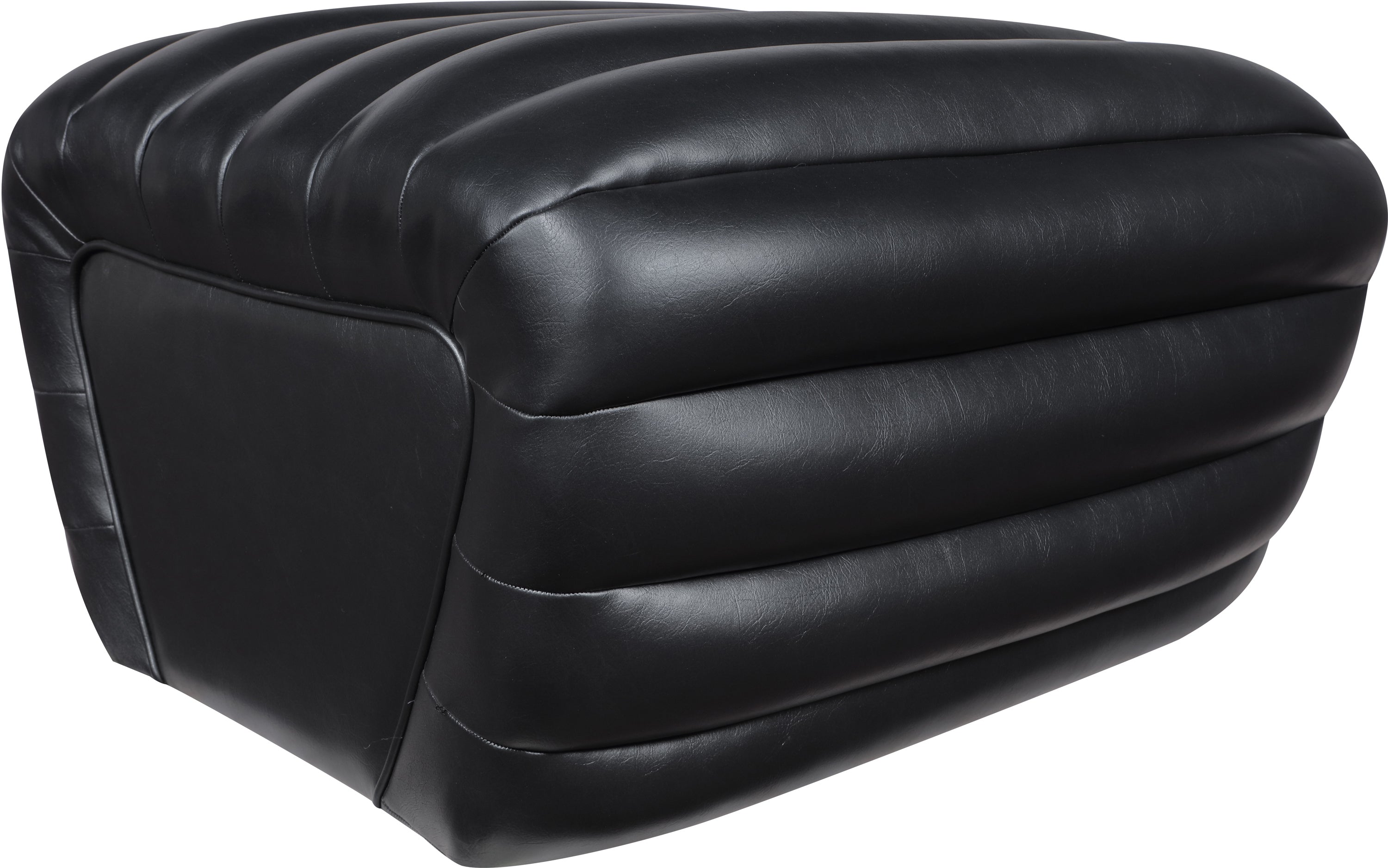 Pouf rembourré en cuir végétalien Vega
