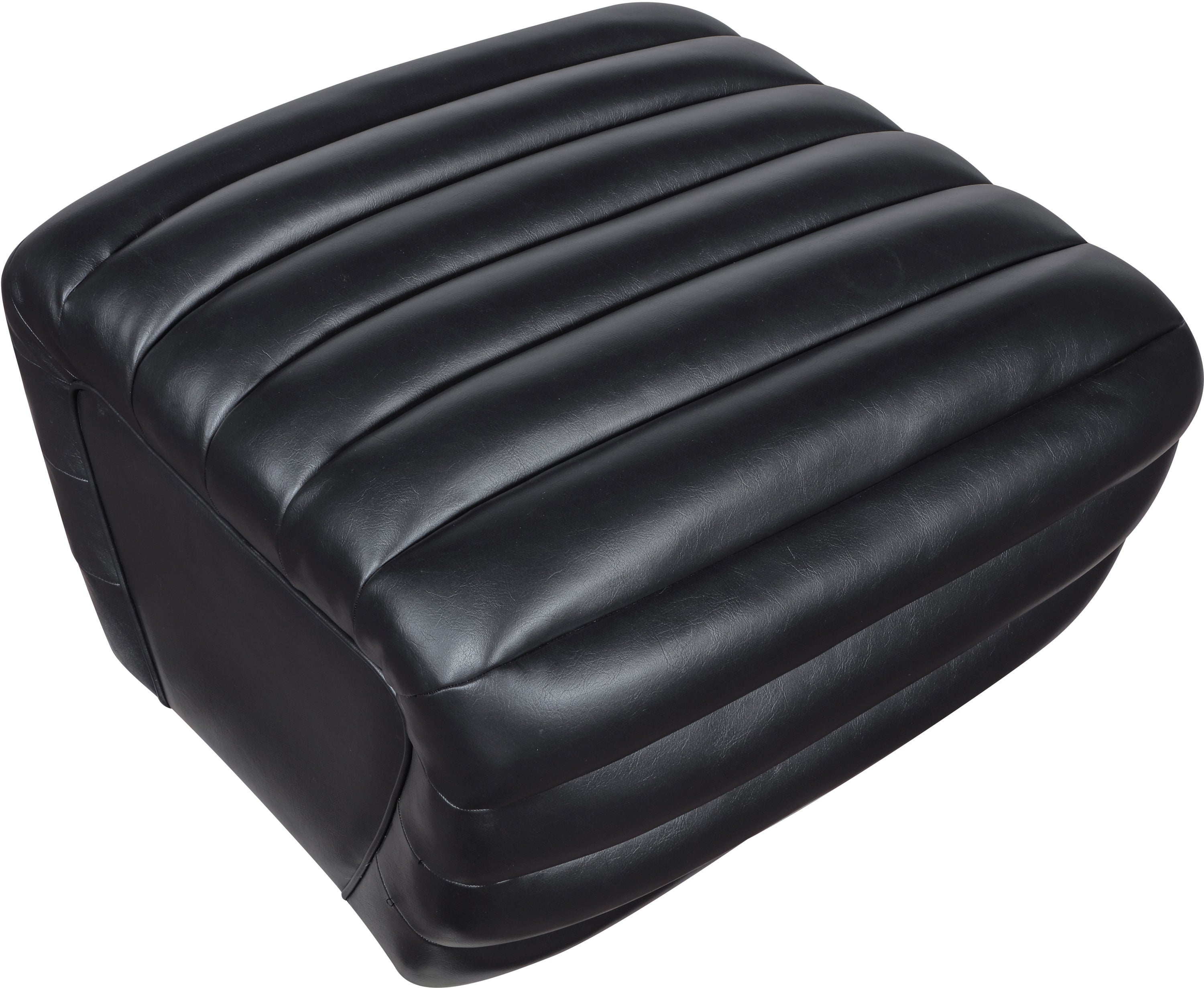 Pouf rembourré en cuir végétalien Vega