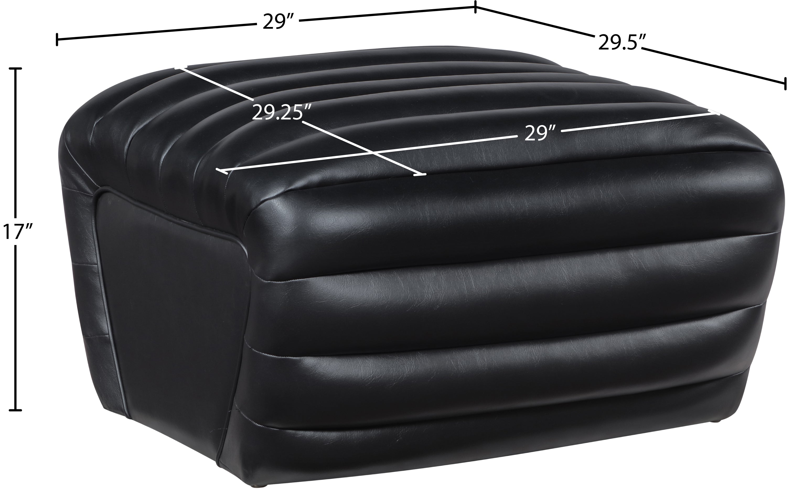 Pouf rembourré en cuir végétalien Vega