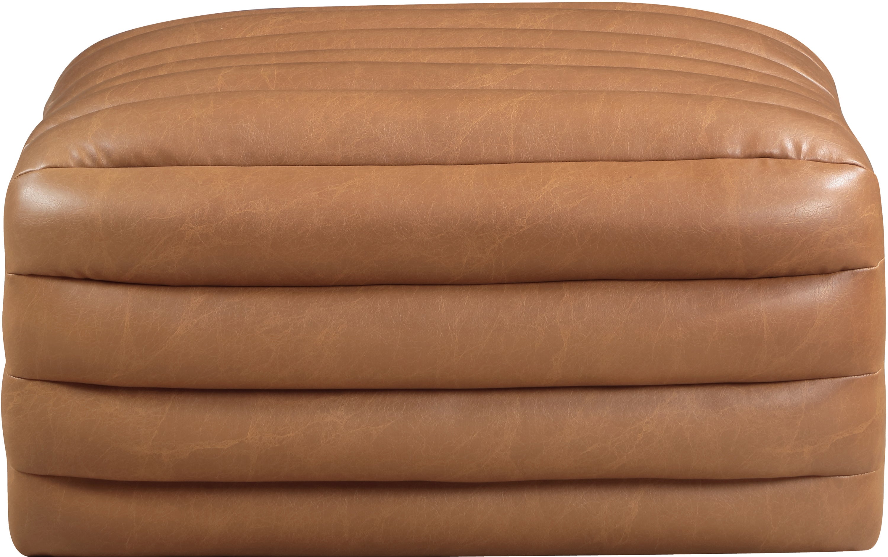 Pouf rembourré en cuir végétalien Vega