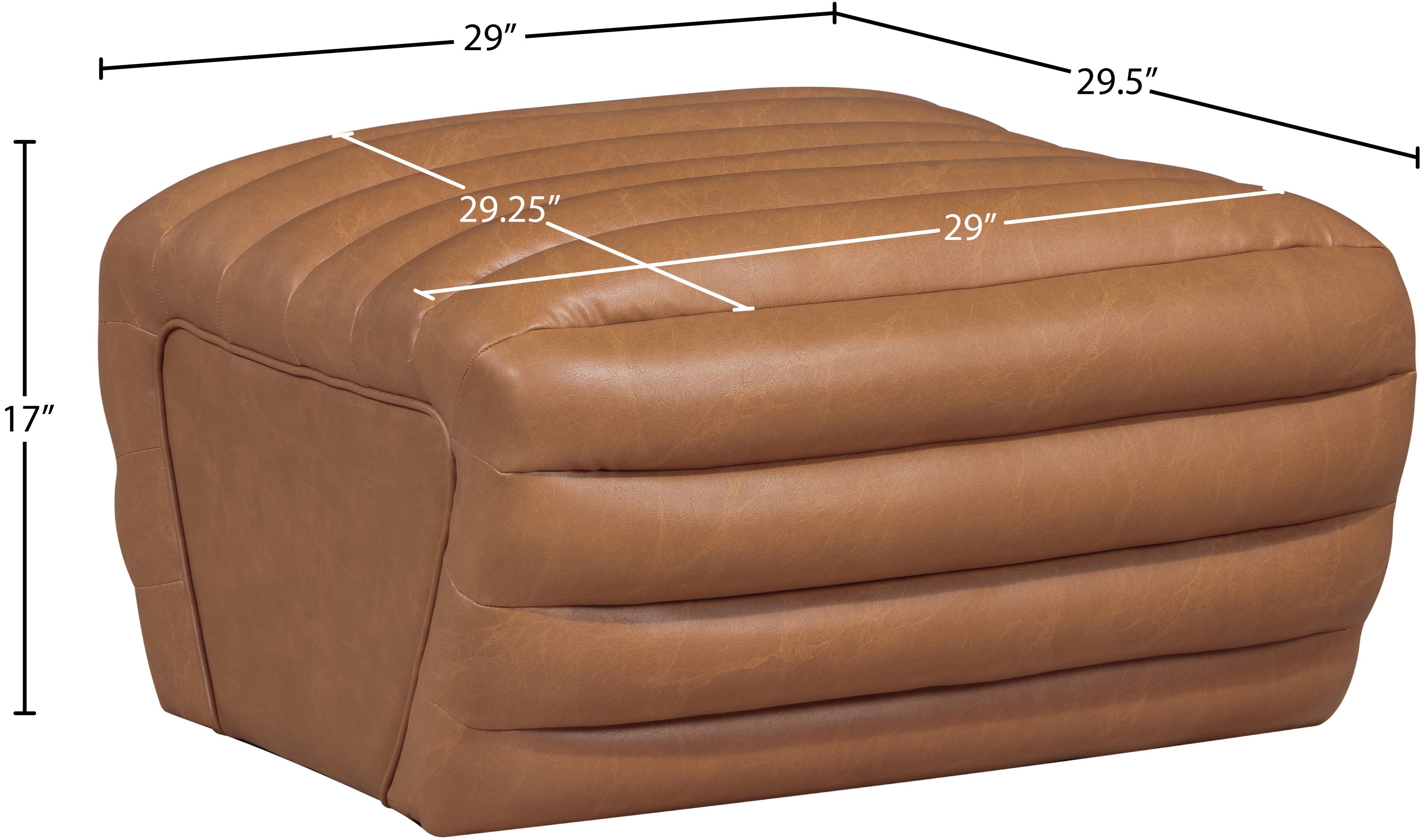 Pouf rembourré en cuir végétalien Vega