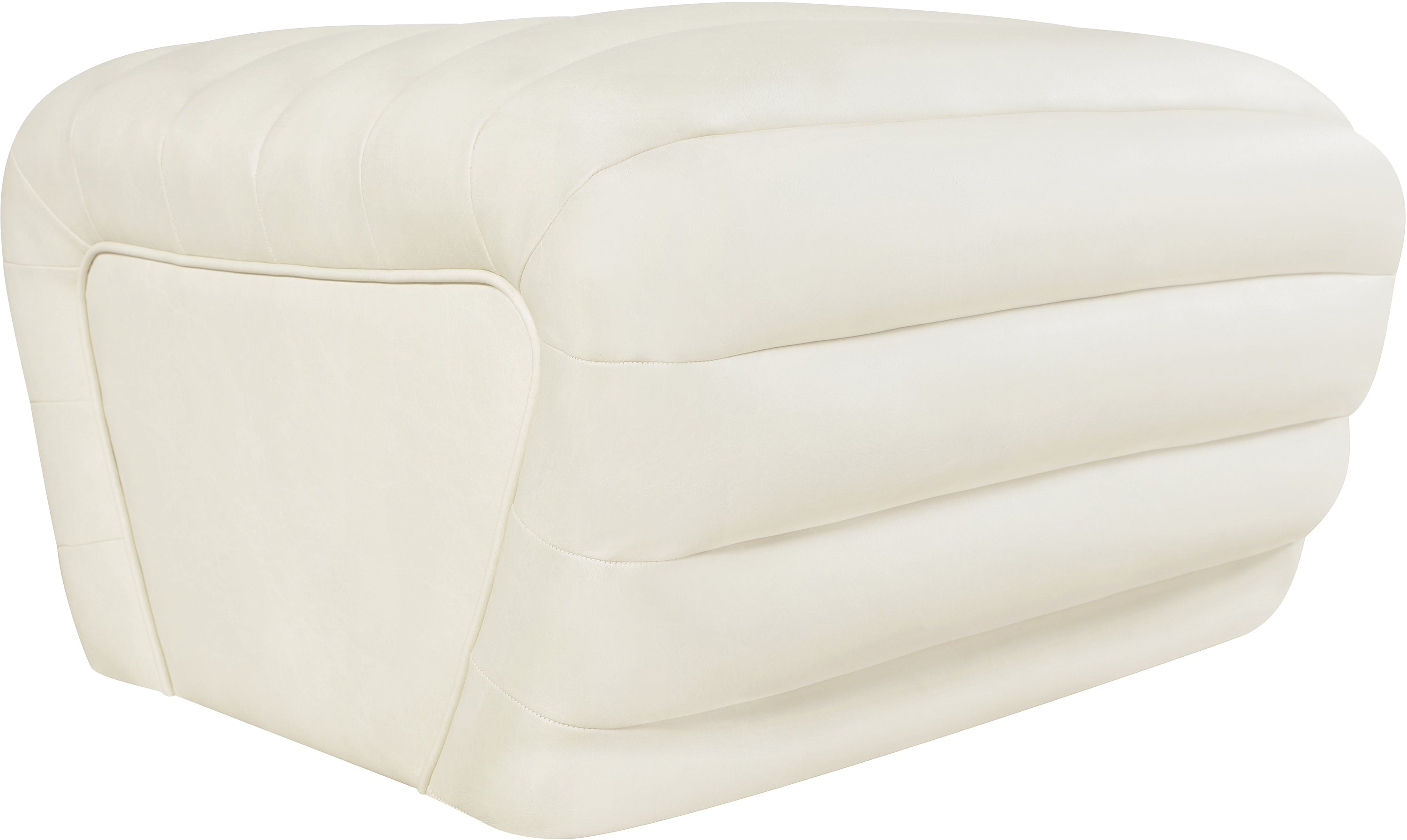 Pouf rembourré en cuir végétalien Vega