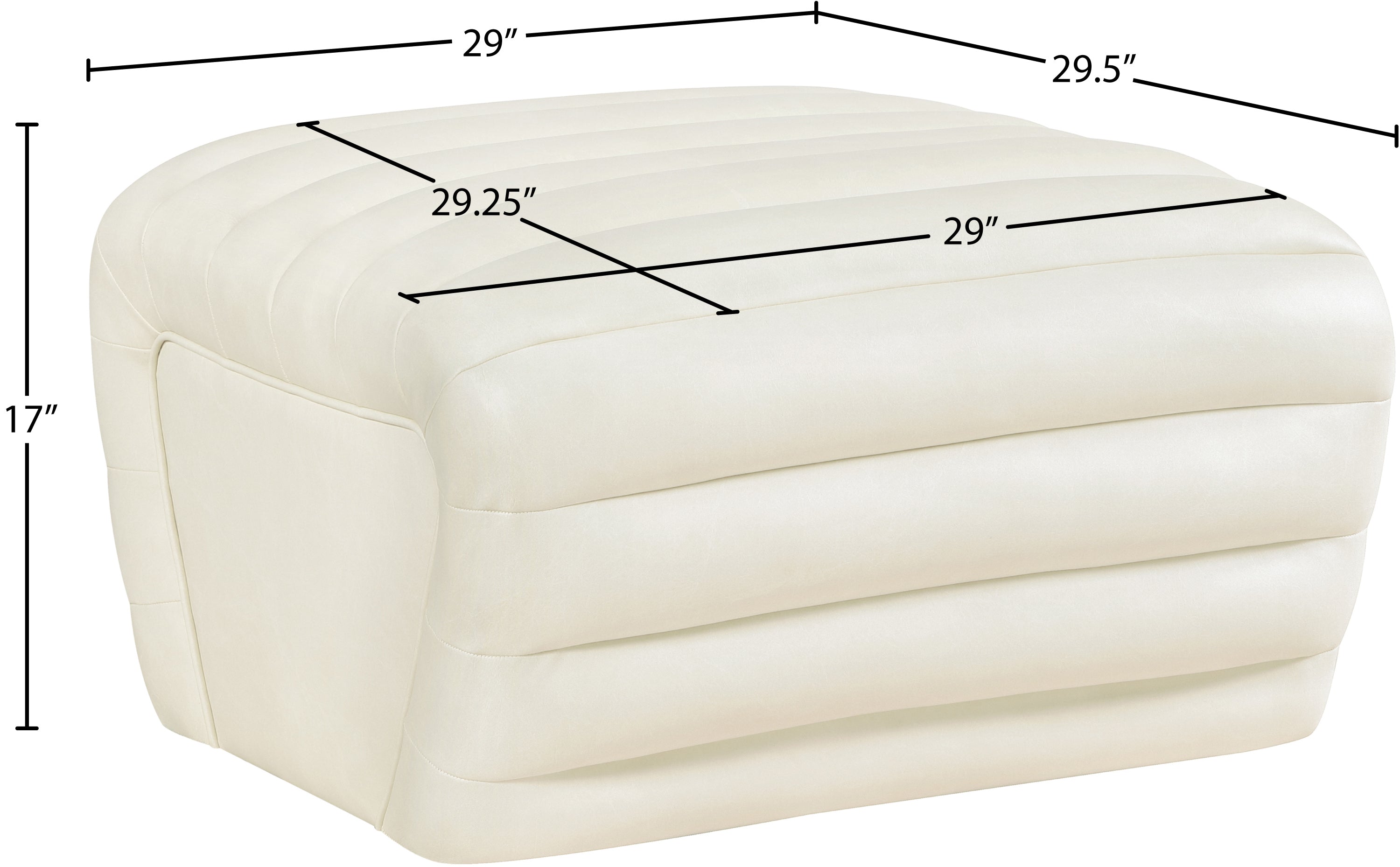Pouf rembourré en cuir végétalien Vega