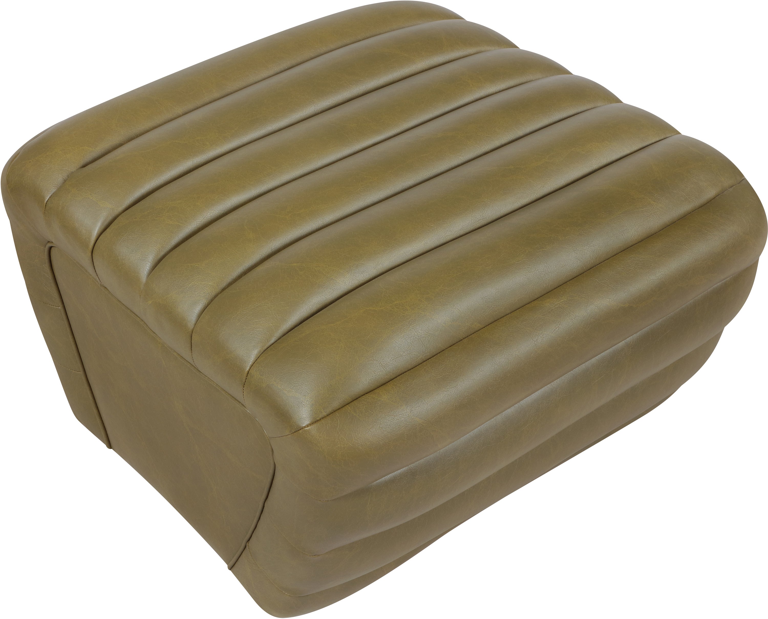 Pouf rembourré en cuir végétalien Vega
