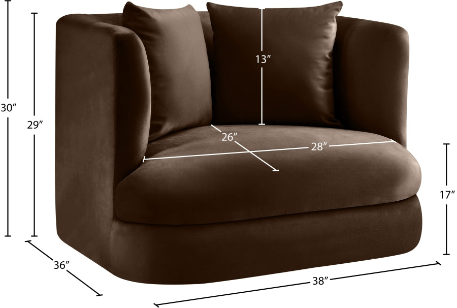 Fauteuil d'appoint rembourré en chenille Vivi