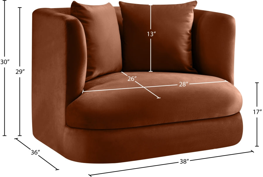 Fauteuil d'appoint rembourré en chenille Vivi