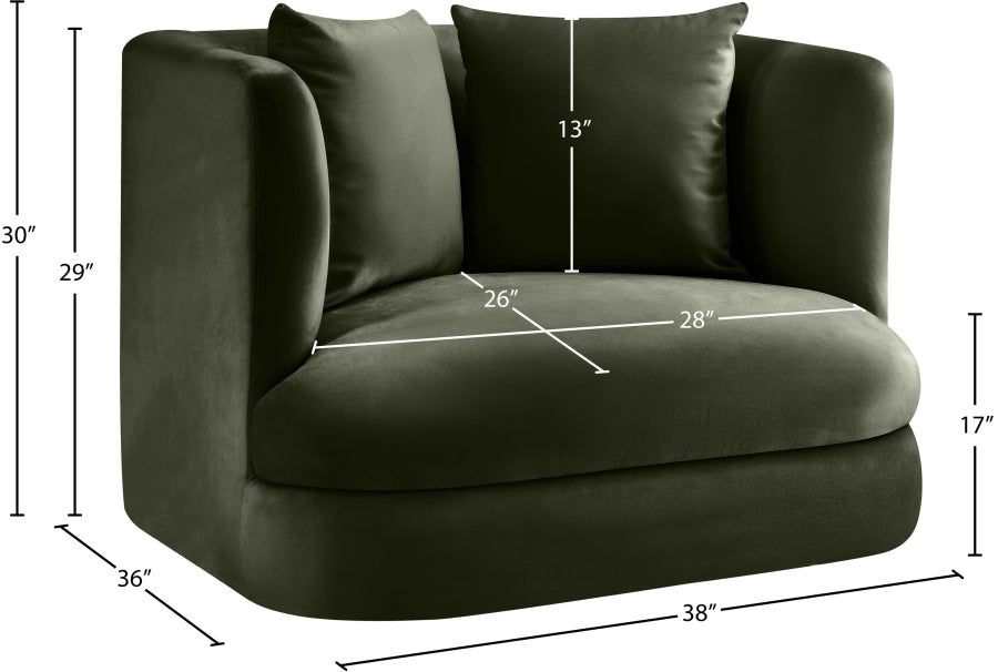 Fauteuil d'appoint rembourré en chenille Vivi