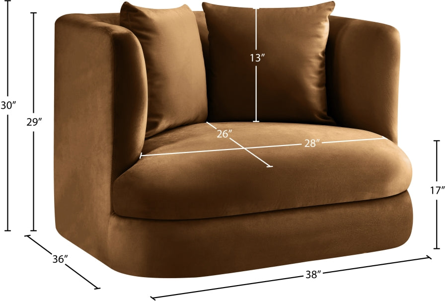 Fauteuil d'appoint rembourré en chenille Vivi