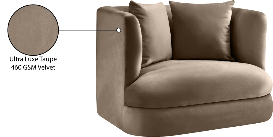 Fauteuil d'appoint rembourré en chenille Vivi
