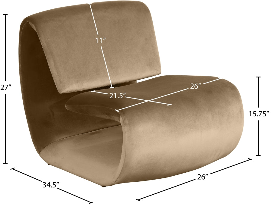 Fauteuil d'appoint rembourré en chenille Vivi