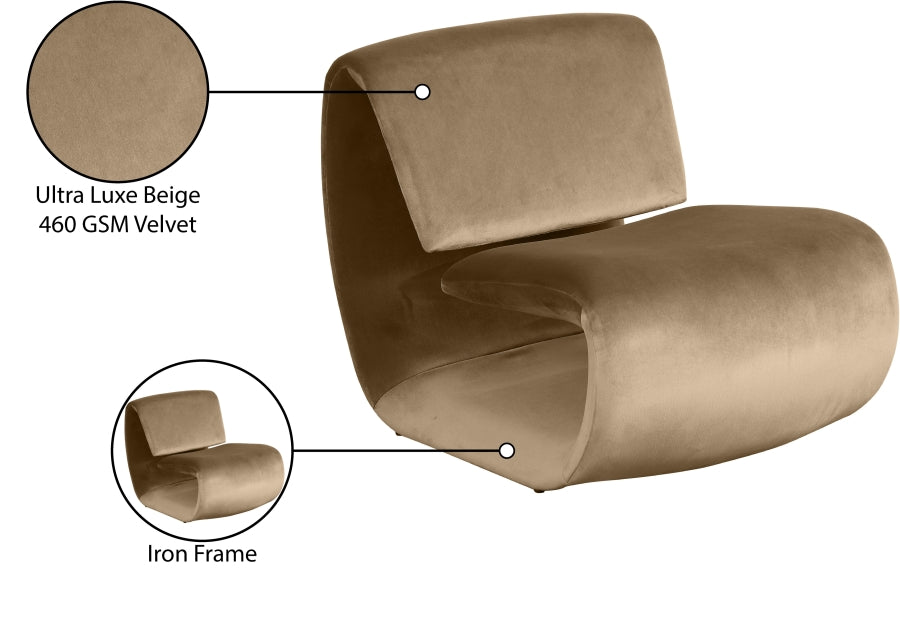 Fauteuil d'appoint rembourré en chenille Vivi