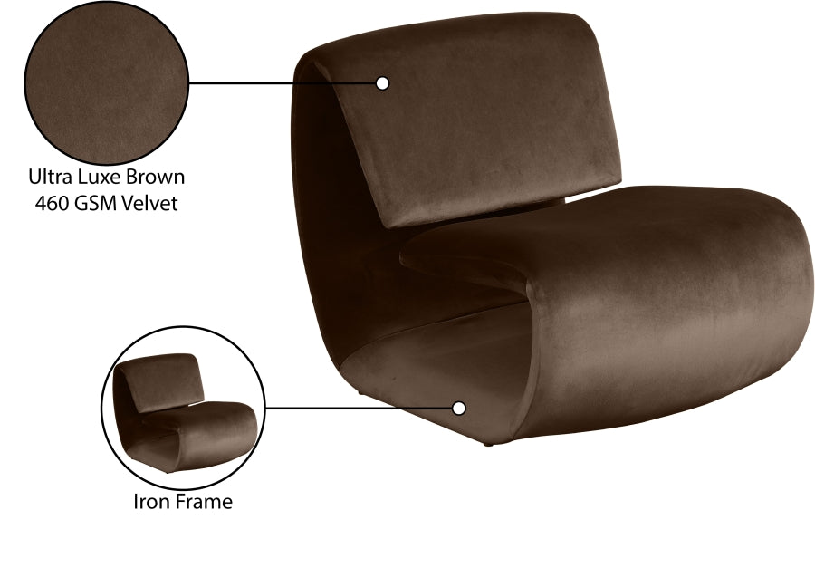 Fauteuil d'appoint rembourré en chenille Vivi