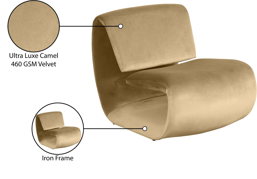 Fauteuil d'appoint rembourré en chenille Vivi
