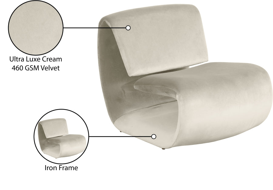 Fauteuil d'appoint rembourré en chenille Vivi