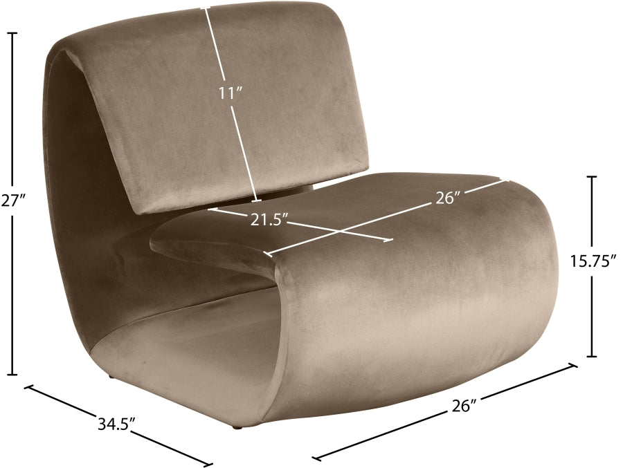 Fauteuil d'appoint rembourré en chenille Vivi