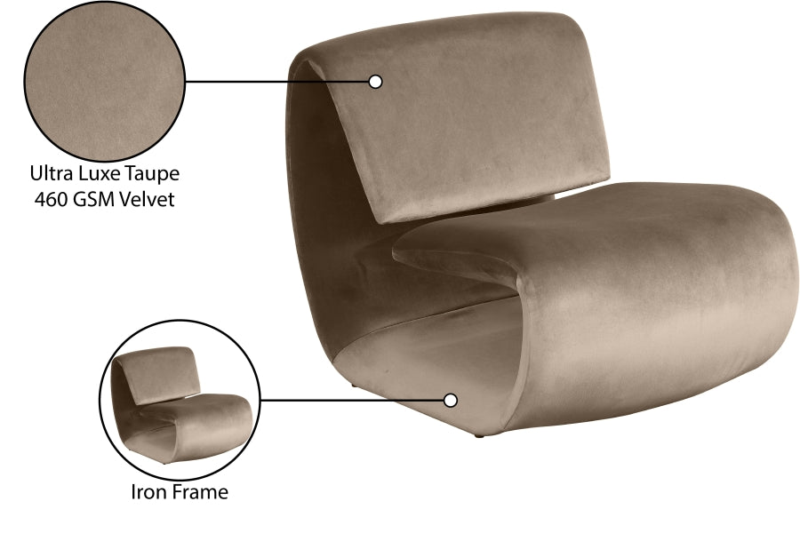 Fauteuil d'appoint rembourré en chenille Vivi