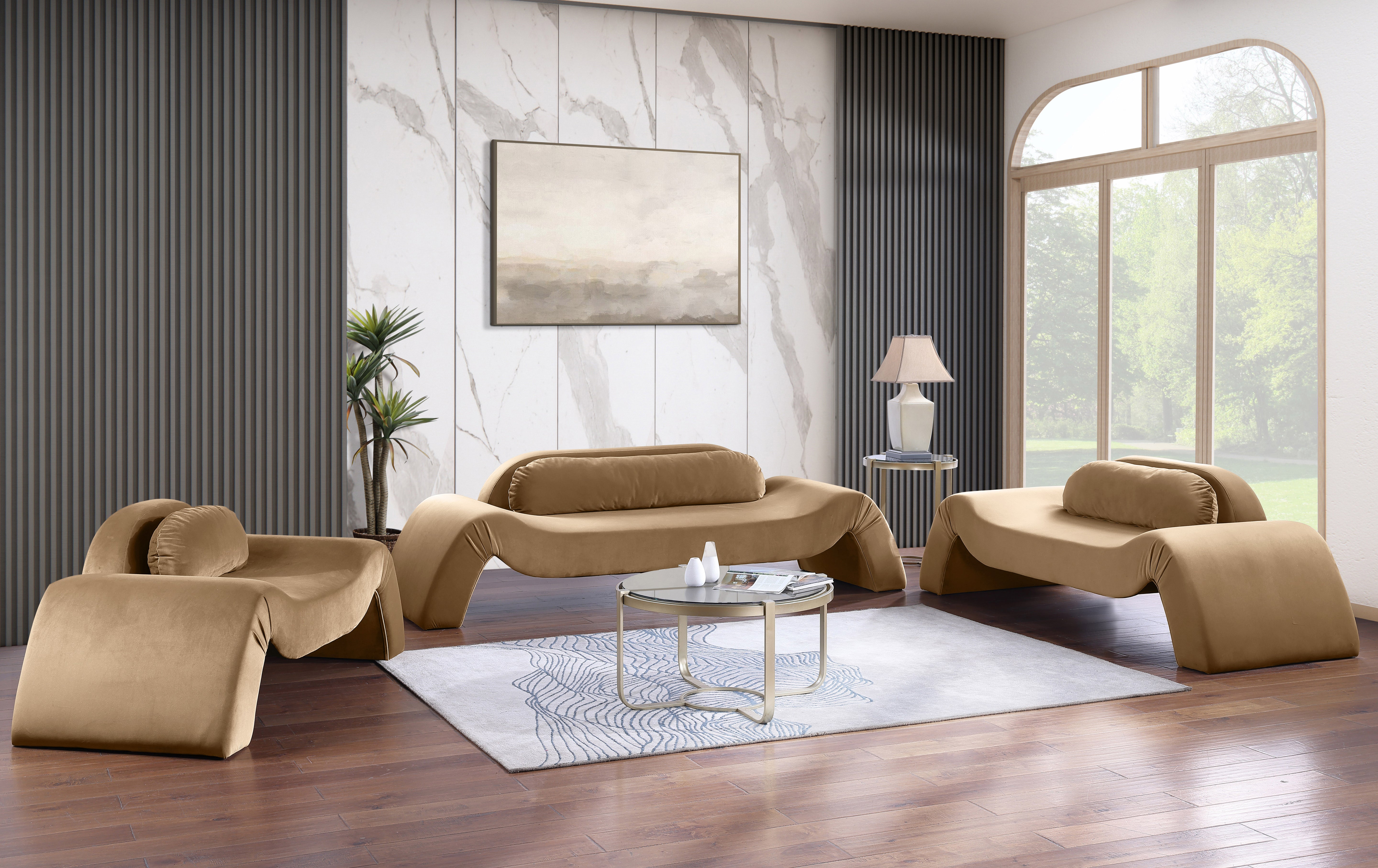 Fauteuil d'appoint rembourré en chenille Vivi