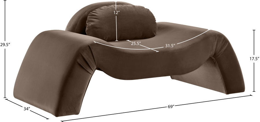 Fauteuil d'appoint rembourré en chenille Vivi