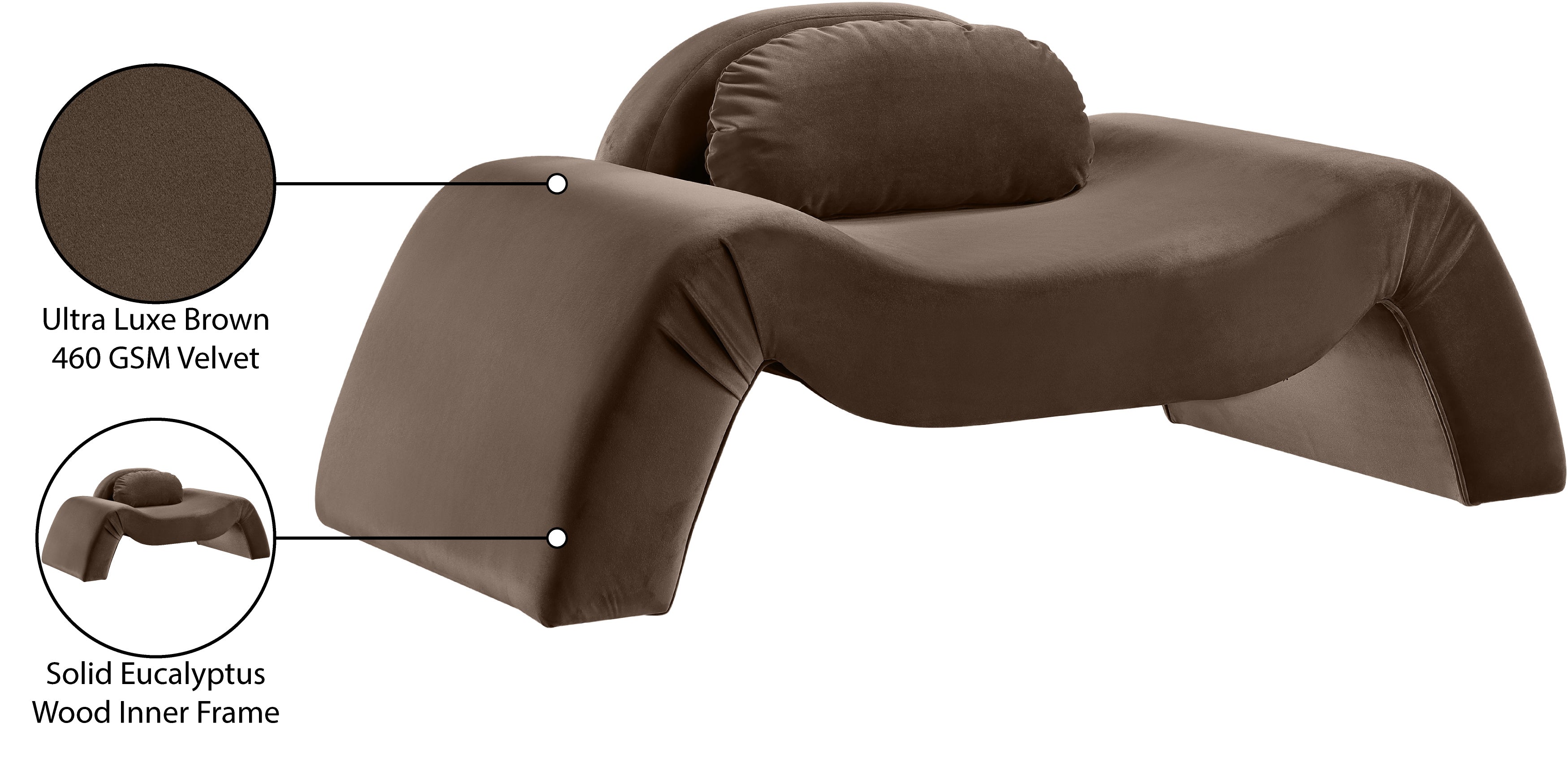 Fauteuil d'appoint rembourré en chenille Vivi