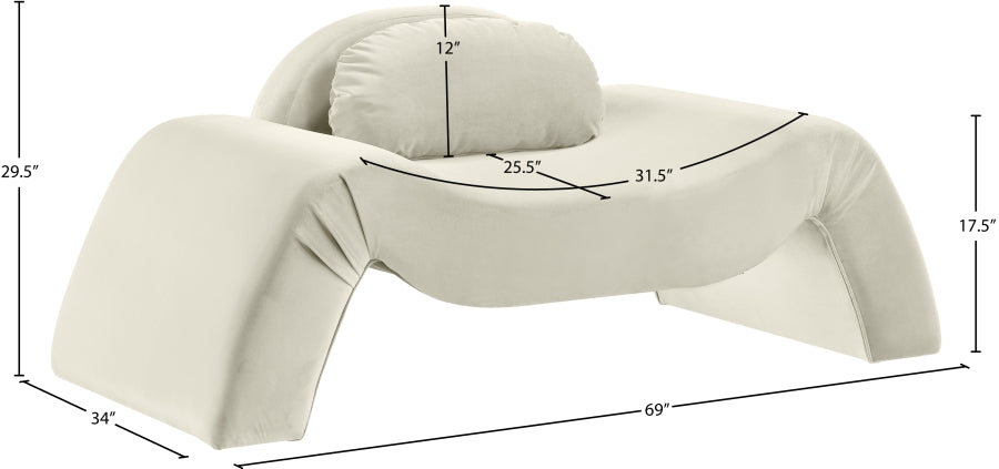 Fauteuil d'appoint rembourré en chenille Vivi